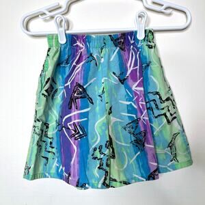 Vintage 80/90s Retro Bright High Waist Abstract Shorts Womens XS/S Multicolor